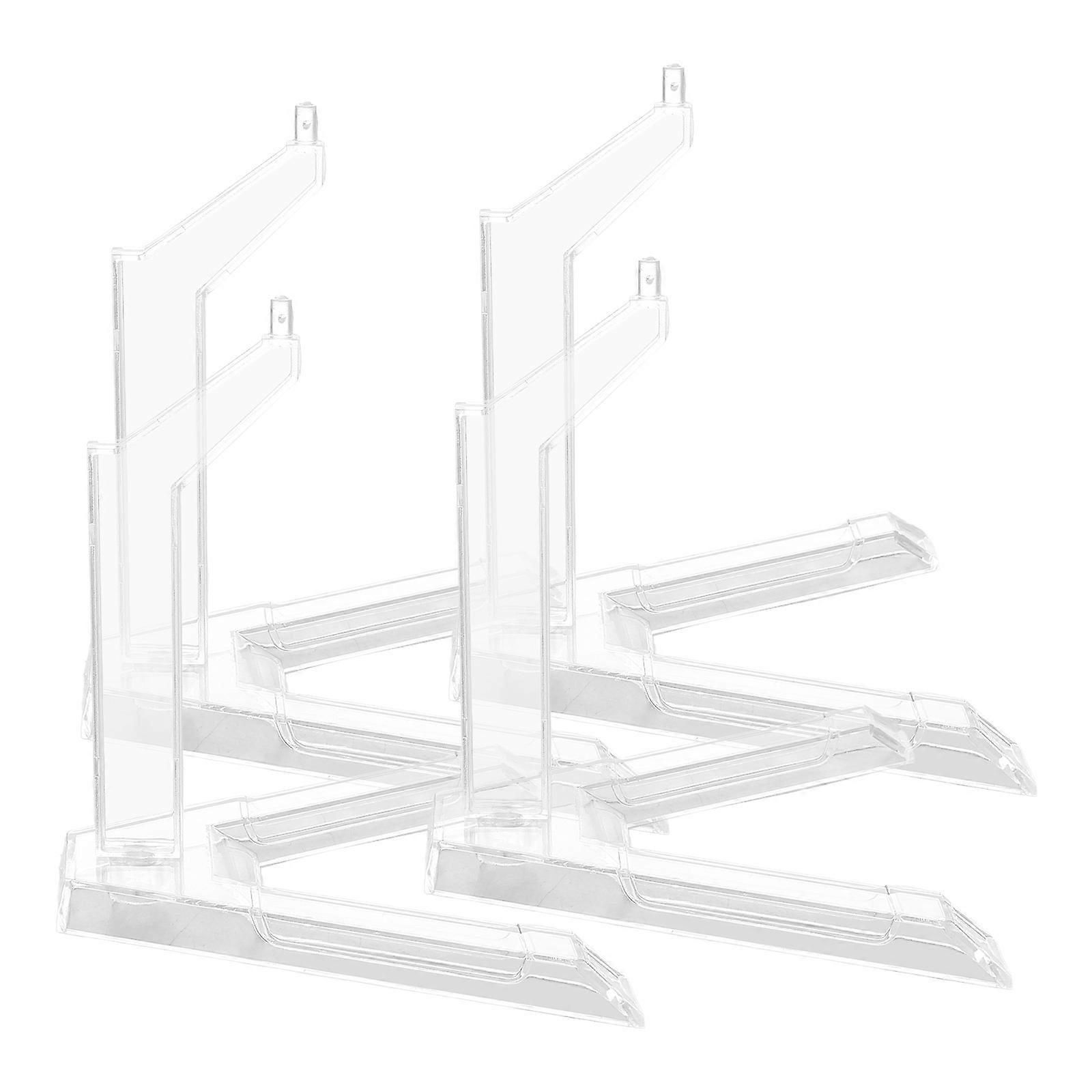 Action Figure Display Transparent Model Stand 4Pcs Plastic Base Holder