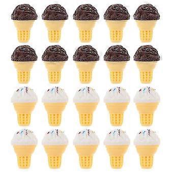 20pcs Mini Ice Cream Cone Decorations Realistic DIY Accessories for Dollhouses Phone Cases Miniature Kitchen Scenes Food Enthusiasts