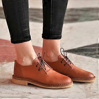 Women's tan leather low top shoes handmade in Italy