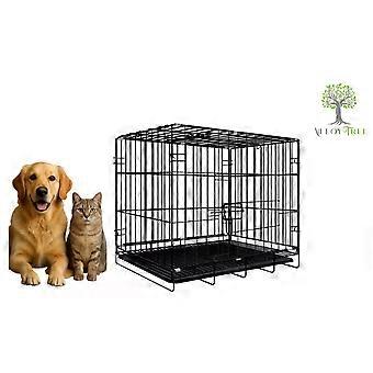 Dog Cage Puppy Training Crate Pet Carrier XL Tooth Brush Blanket Rope Poo Bags