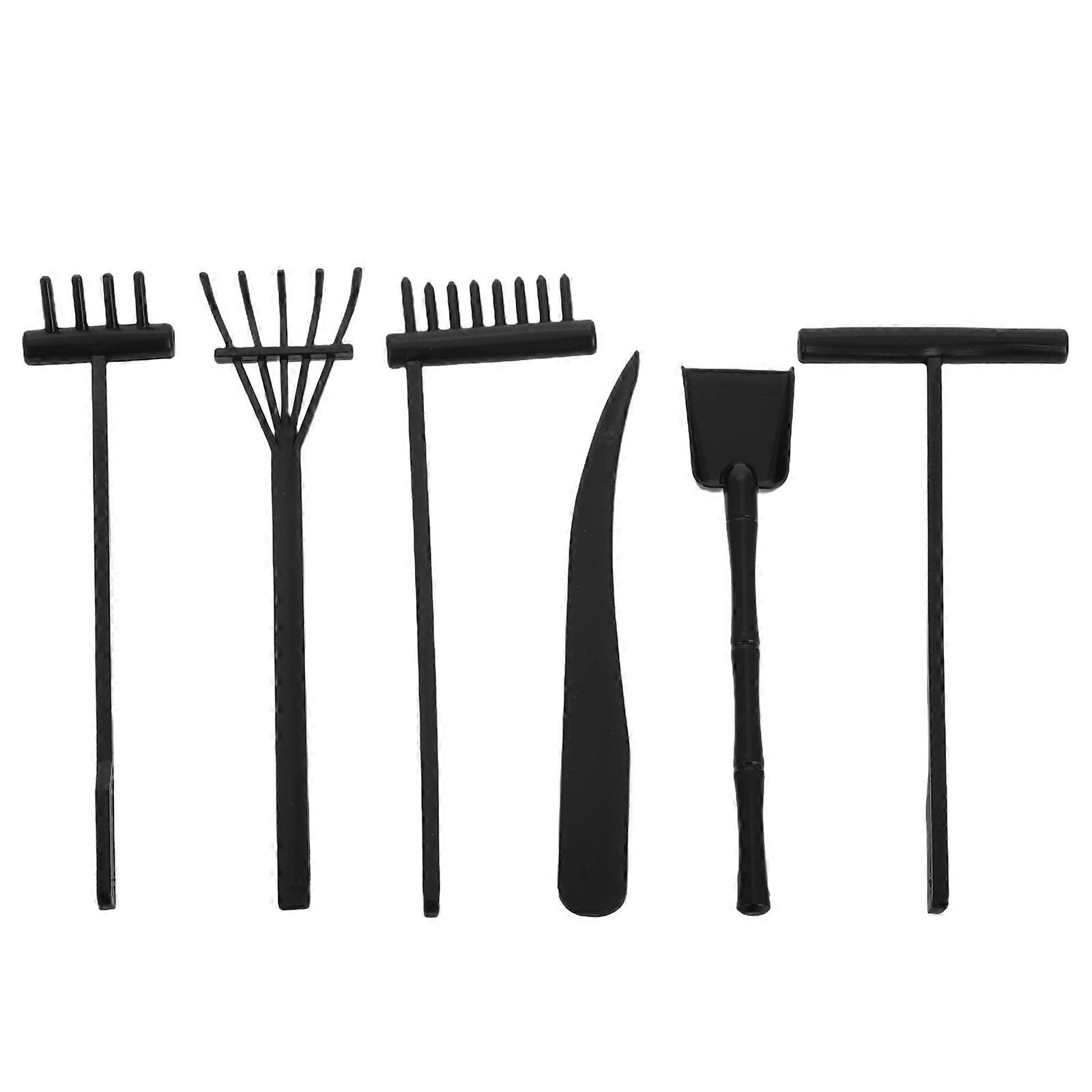 6pcs Mini Garden Rake Zen Rakes Push Tool Plastic Rake Tools For Mediation Table