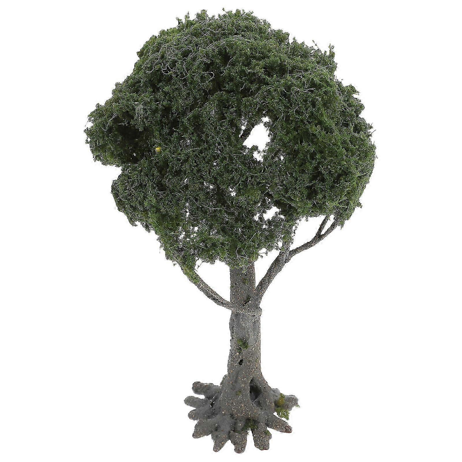 Miniature Tree Model, Plastic and Iron Wire, Olive Green, DIY Micro Landscape Decoration for Sand Table Dollhouse, 12cm