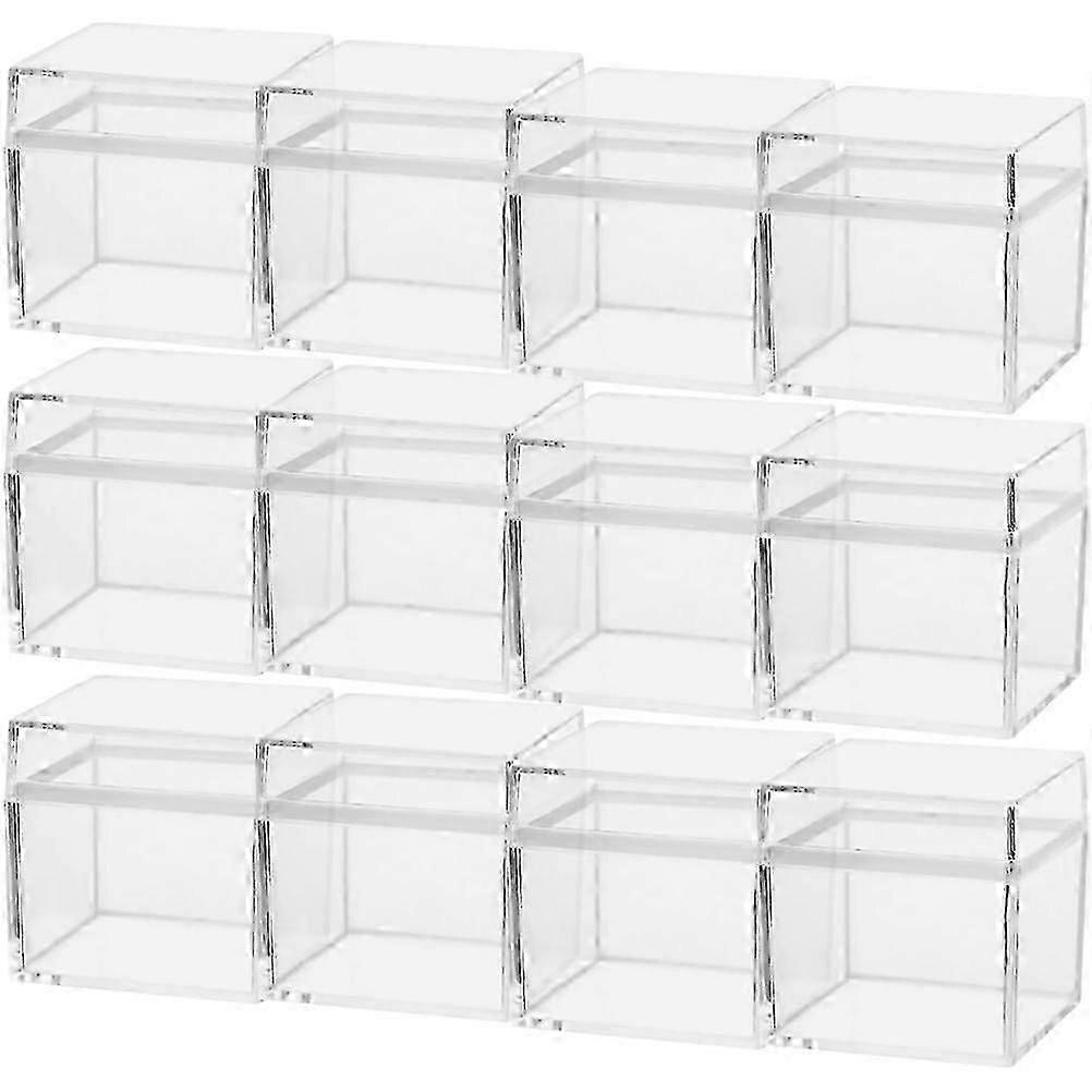 ZWS-12pcs Square Candy Boxes Candy Cases Clear Candy Holders Candy Packing Boxes