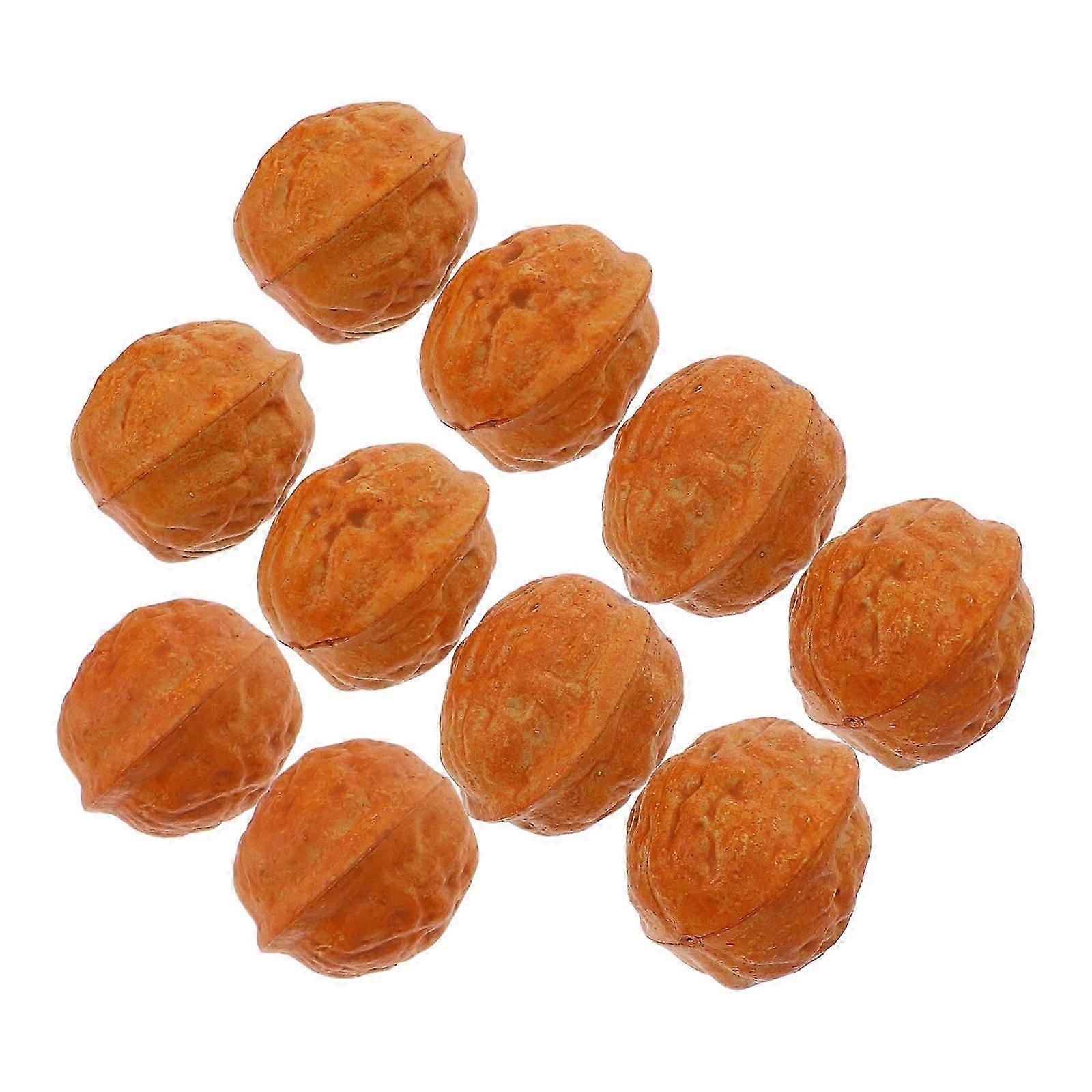 Artificial Walnut Model for Display and Decoration 10Pcs Plastic Set