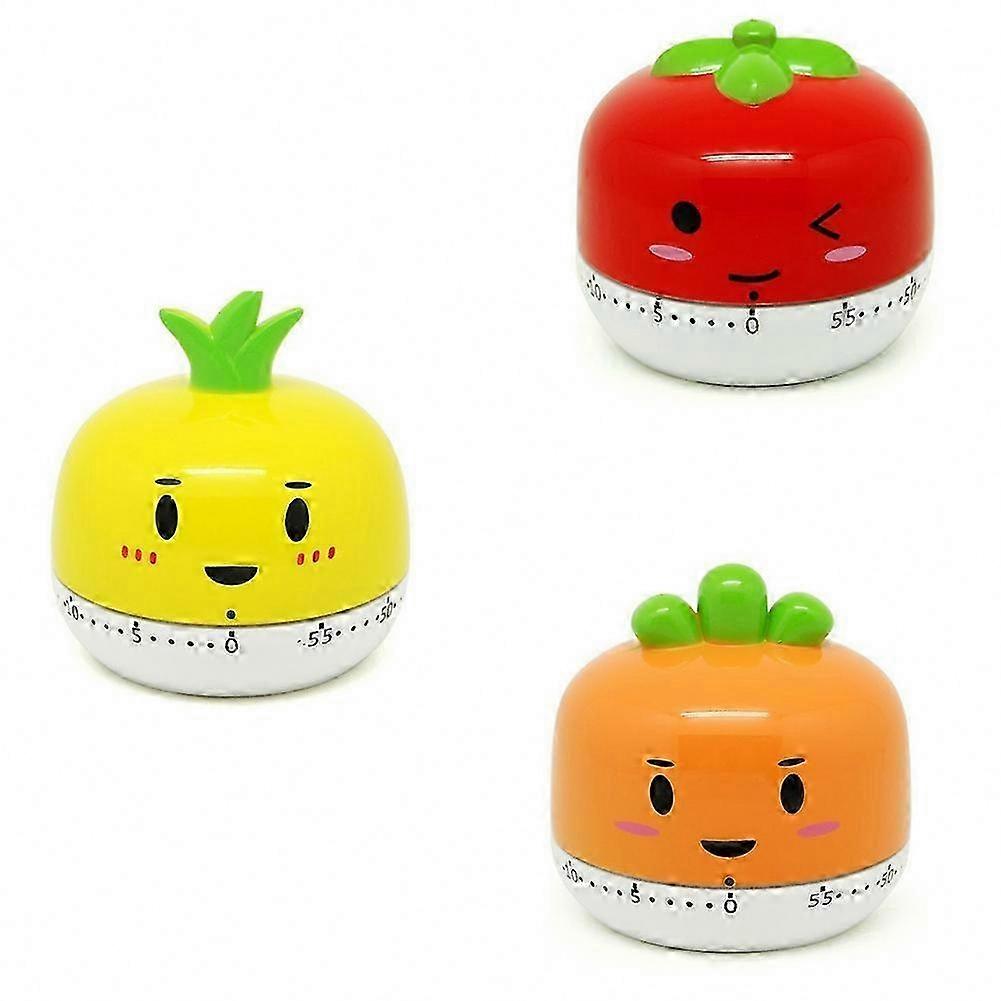 Mechanical Kitchen Timer, Mini Cartoon Vegetable Countdown Clock for Cooking, Manual Counting Toy