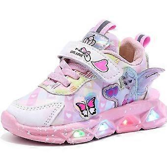 Chaussures Cool Pour Les Filles Elsa LED Chaussures Lumineuses Clignotant Chaussures Pour Enfants 27 Rose Sneaker Bébé Sport Clignotant Sneakers Running Trainer Fille Mode Princ