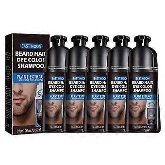 1/2/3/4/5pcs Beard Dye Shampoo For Men, Men Mustache & Beard Dye For Gray Hair To Black, Natural Beard Dye Shampoo For Men Black In 5 Minutes