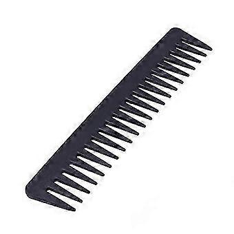 Pettine a denti larghi in fibra di carbonio, antistatico, resistente al calore, strumento per lo styling per uomo e donna, nero