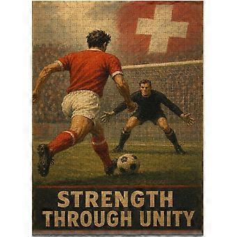 Retro Switzerland Football Poster Jigsaw Puzzle - Football Wall Art Decor for Fans and Supporters SQZ137