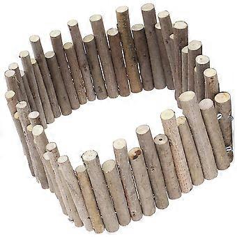Light Brown Hamster Cage Fence Toy Wooden for Kids Playing 3Pcs Set