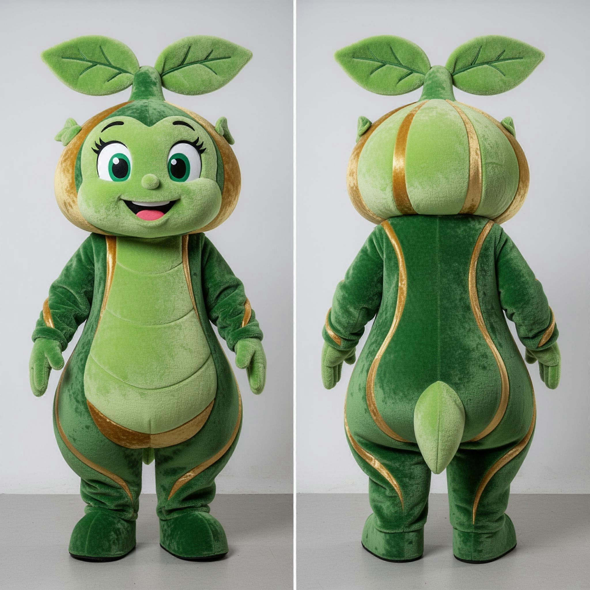 MASTICOT Rust Bronze Cartoon Beanstalk Mascot