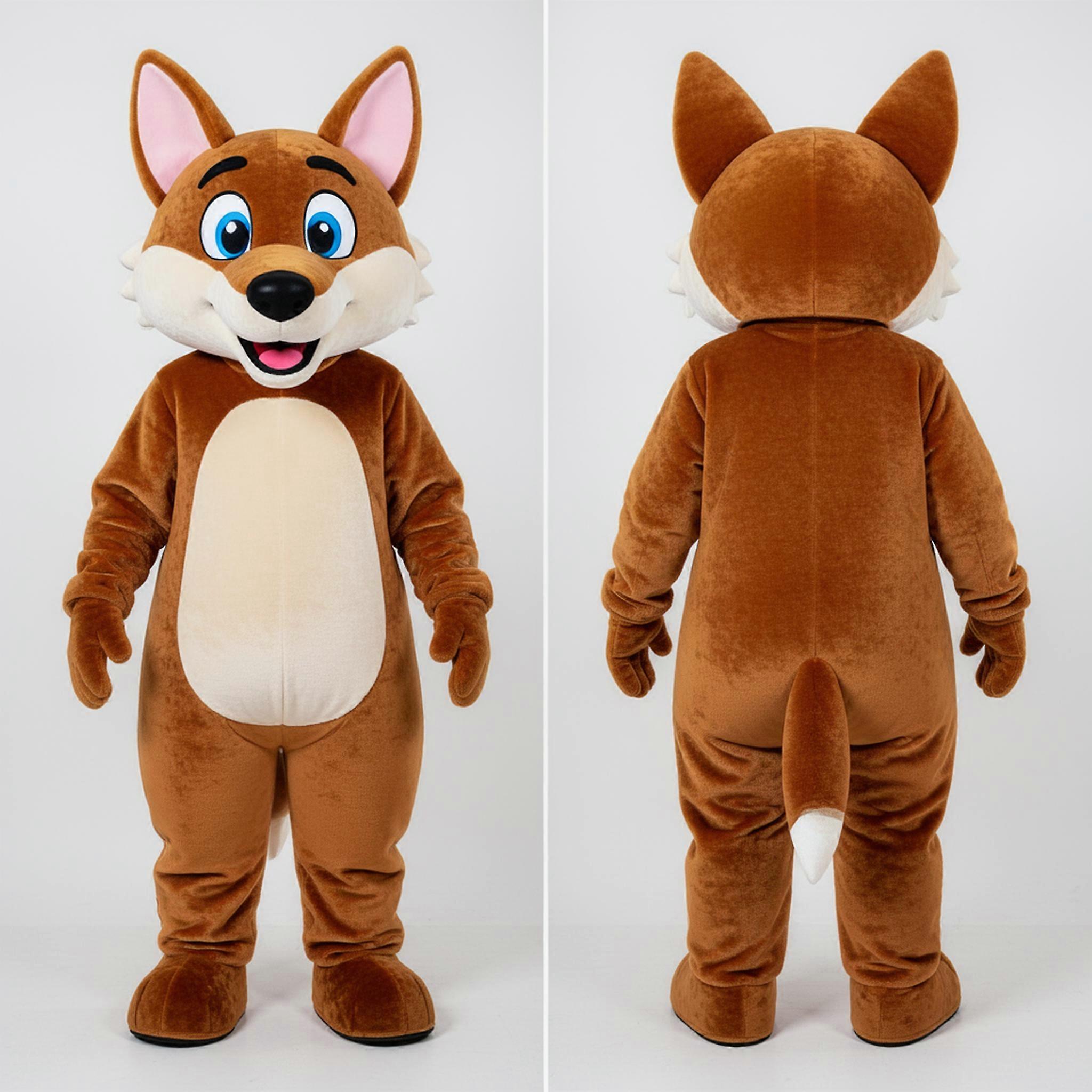 MASTICOT Warm Brown Cartoon Dingo Mascot