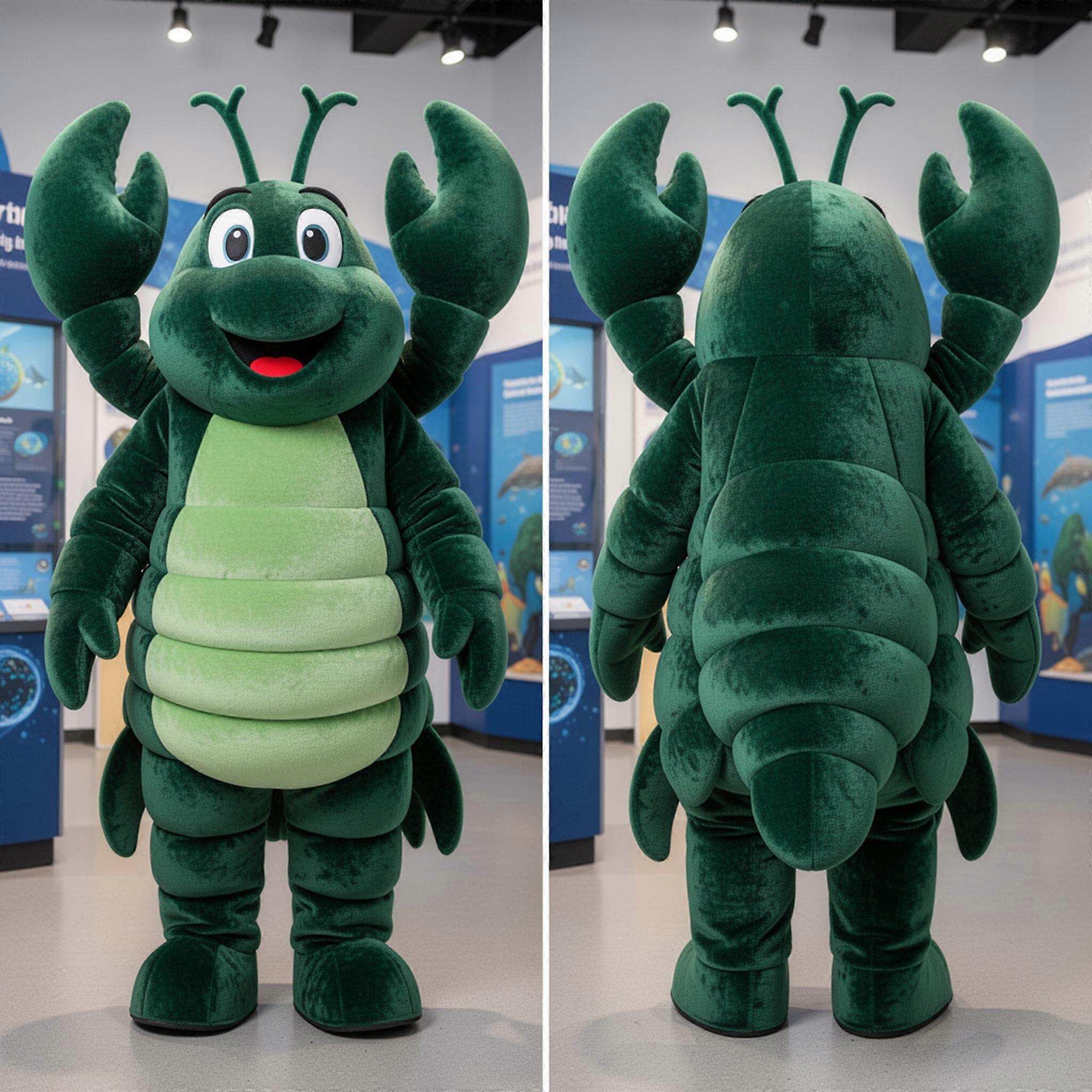MASTICOT Forest Green Rounded Lobster Mascot