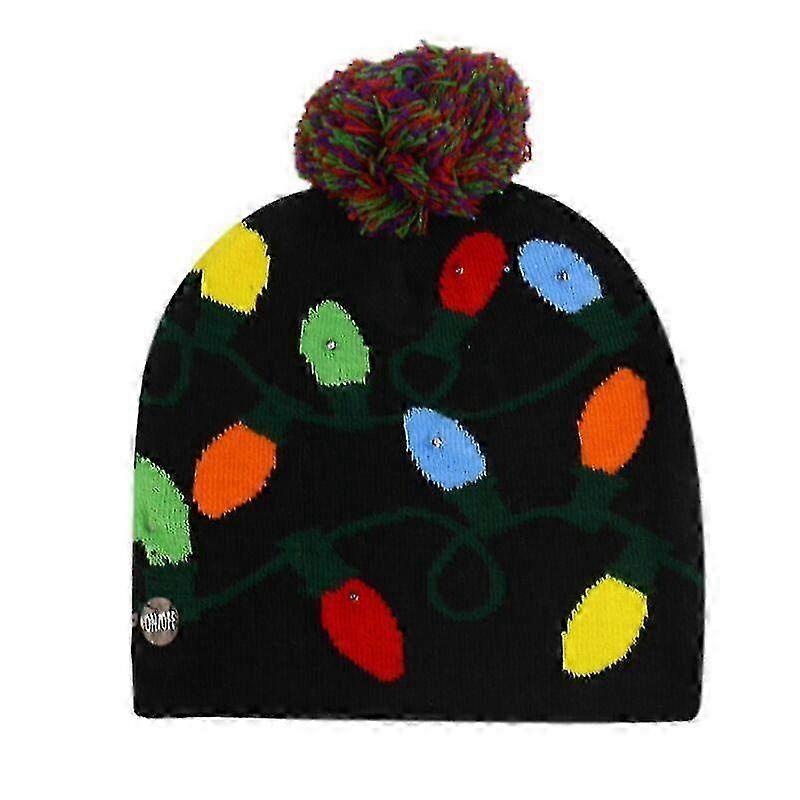 Christmas Hat Knitted LED Hats Lantern Pattern,2#