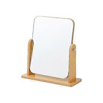 Specchio da trucco da tavolo, specchio per il trucco da toeletta, specchio da tavolo con supporto in legno, specchio da viaggio per il trucco per doccia e bagno