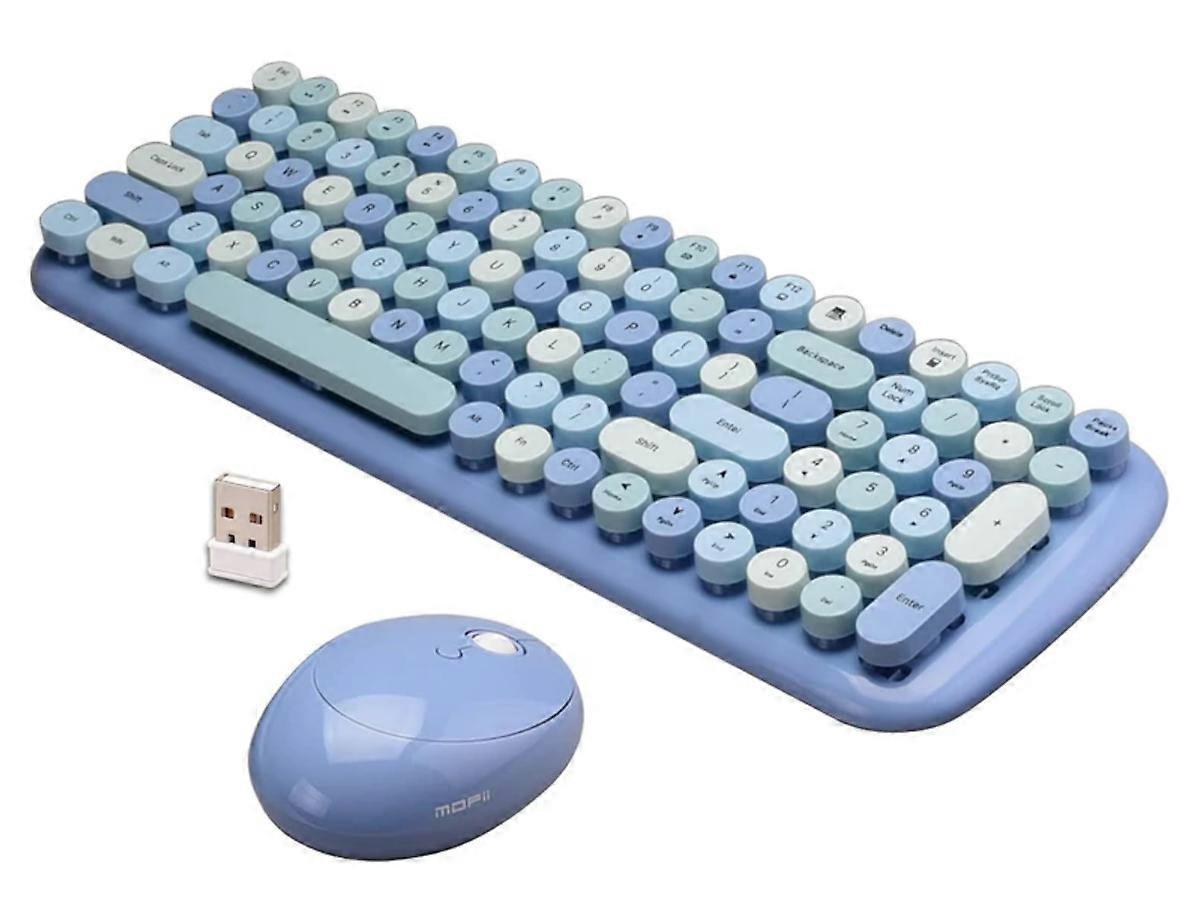 Retro Stylish Ergonomic Wireless Keyboard Mouse Set