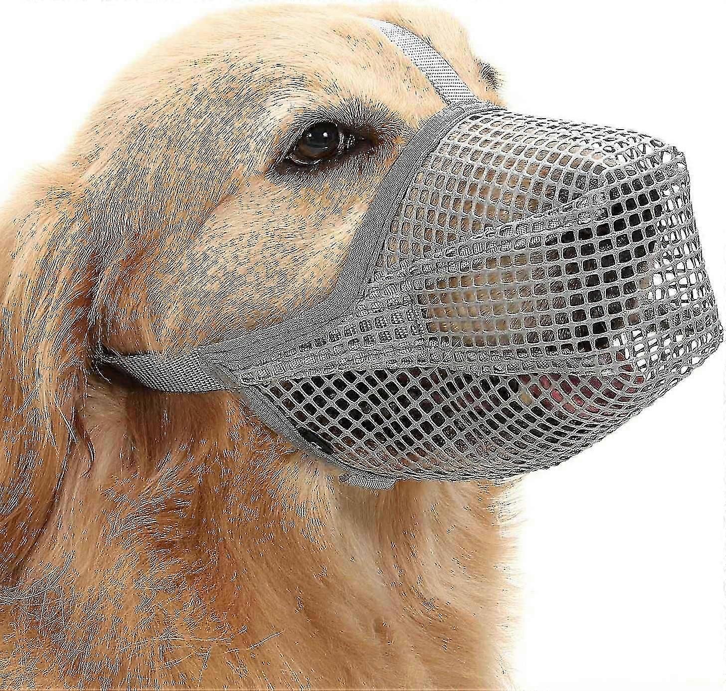 Dog Muzzle With Adjustable Straps, Soft Mesh Covered Muzzles Compatible with Small Medium Large Dogs