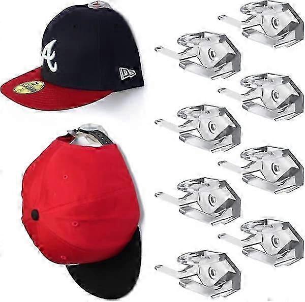 8-Pack Self-Adhesive Hat Hooks Silver