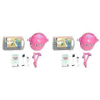 2X Interactive Educational Drawing Robot, 200 Drawing Cards,Intelligent Drawing Robot, Pink