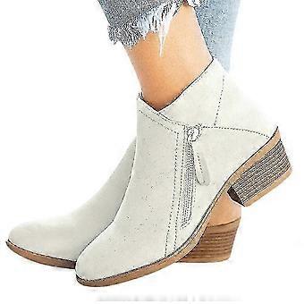 Damskie botki na klockowym obcasie, zapinane na zamek, botki Chelsea Booties, buty f54 Rabbit