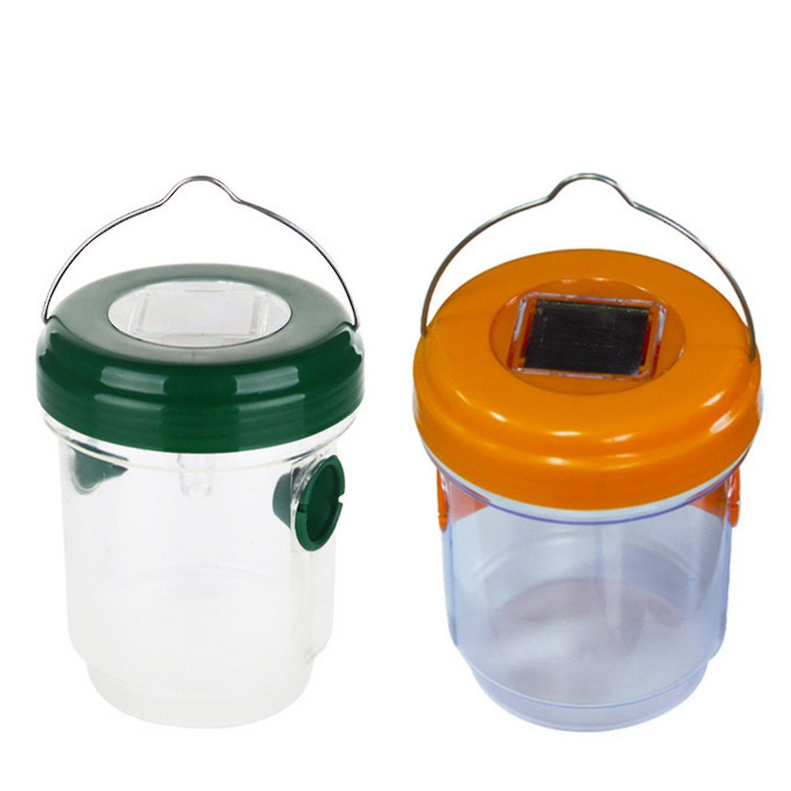 ワスプトラップ屋外ハンギング - 太陽光発電ワスプキャッチャーグリーン、オレンジ2個