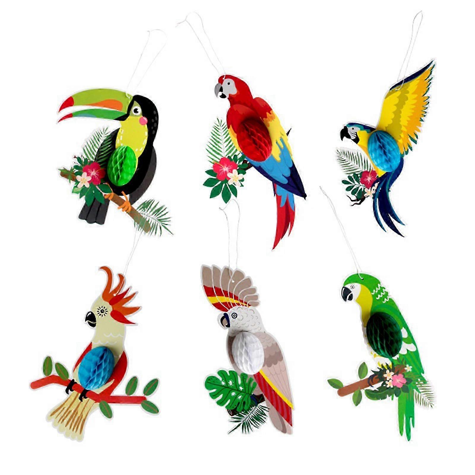 Multicolor Parrot Honeycomb Decor Set