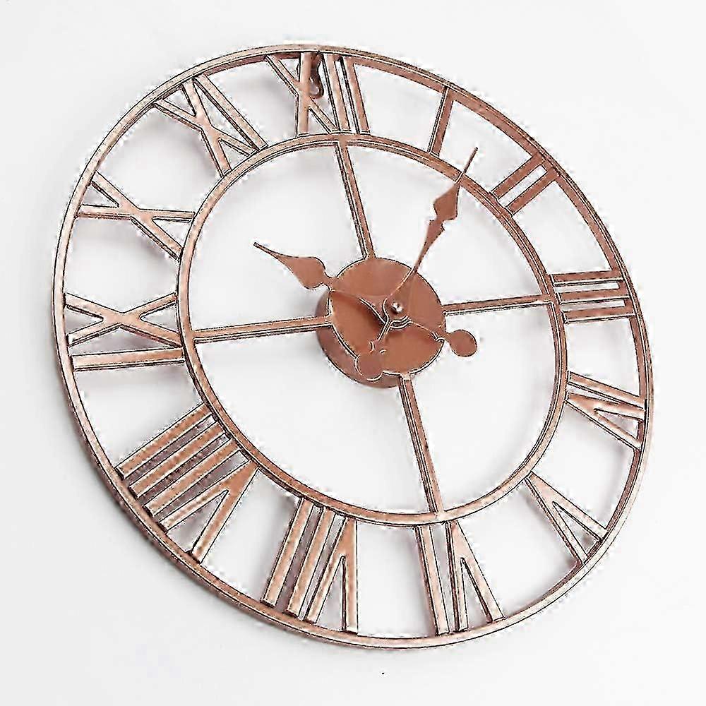 Large Metal Wall Clock - Wall Clock with Roman Numerals