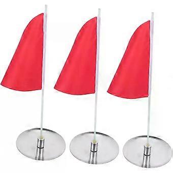 Putting Cup Secure Fit 3 Sets for Stainless Steel with Red Oxford Cloth Flag Easy Installation Portable Golf Flag Sticks and Indoor and Outdoor Practi