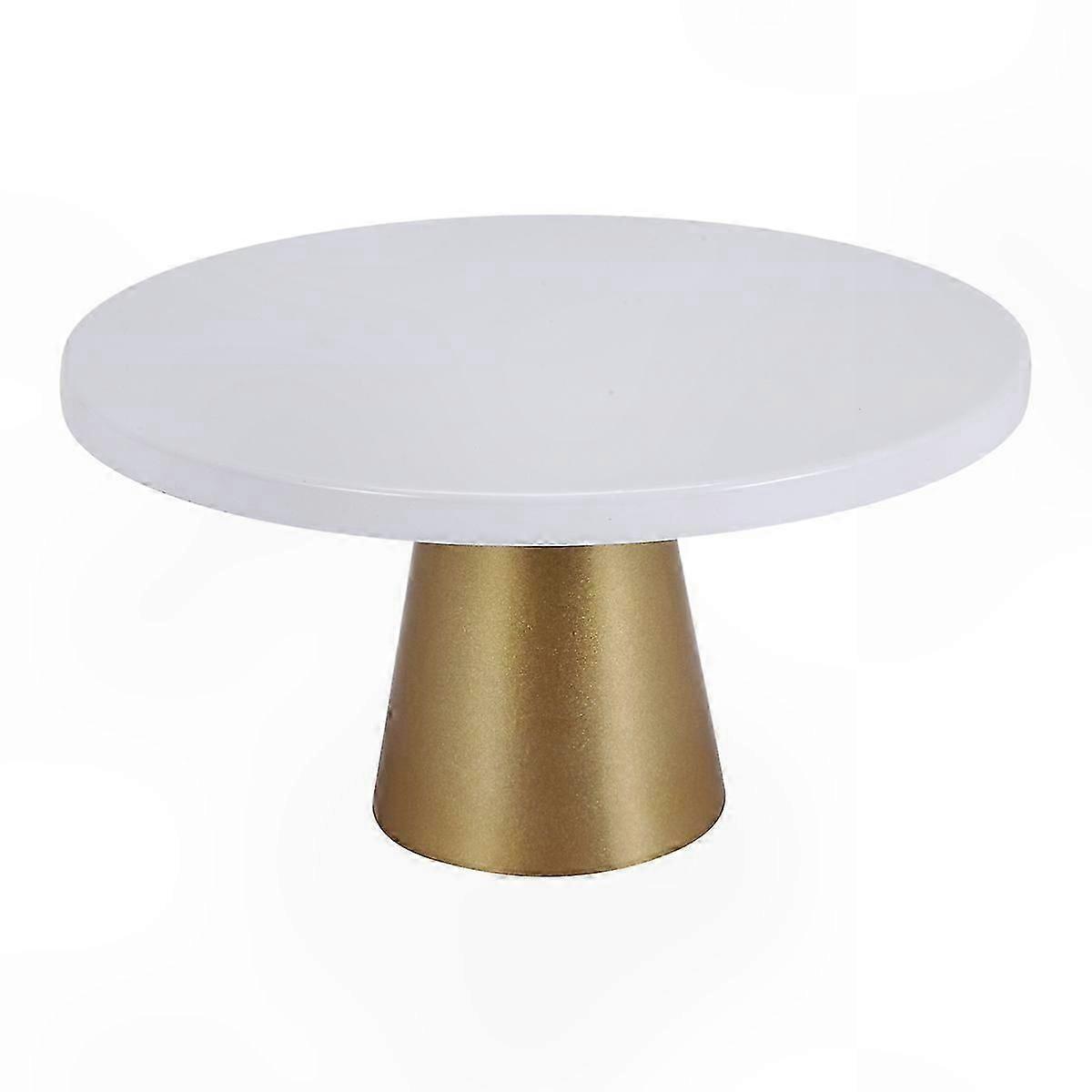 Round Gold White Dessert Stand