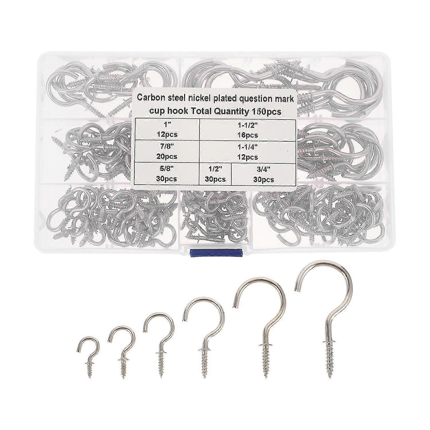 150pcs Question Mark Hook Sundries Hook Question Mark Screw compatible with School Kitchen Home