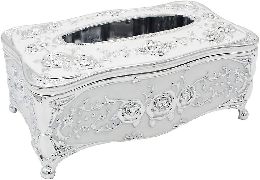 Tissue Box Holder Rectangular for Car Kitchen Table Bedroom Bar Napkin Box Cover White