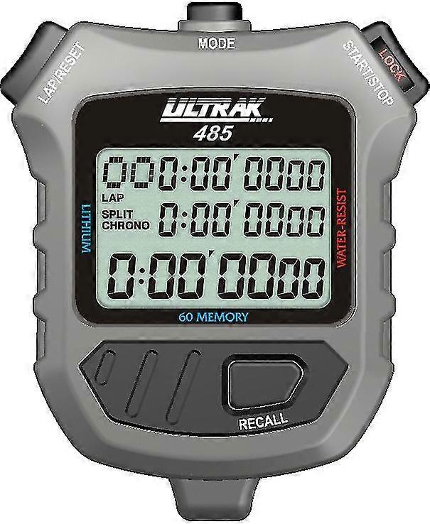 Ultrak 485 - 60 Lap Dual Split Memory Stopwatch Timer with Three Line Display