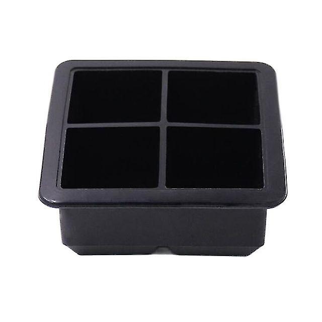 Silicone Ice Box 4 Compartments With Lid Large Ice Cube Mould