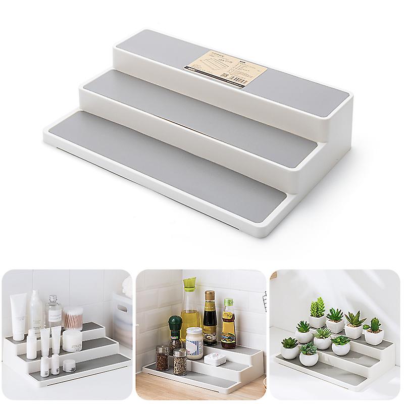 3 Layers Cosmetics Display Stand Holder Shelf Kitchen Shelf Spice Jars Storage Rack Organizer