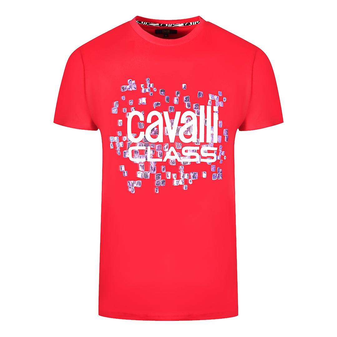 Cavalli Class Scales Design Logo Red T-Shirt
