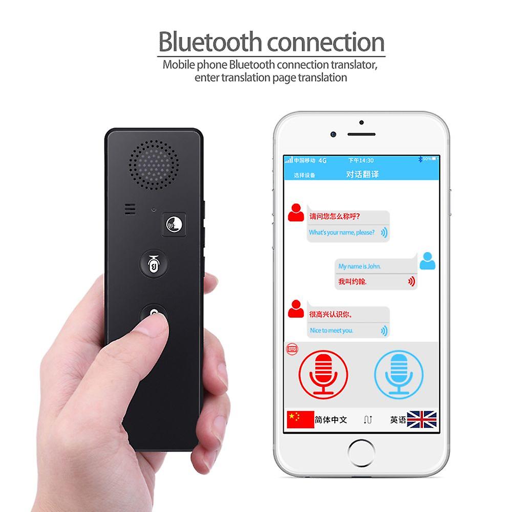 T3 Smart Instant Voice Real Time 40 Languages Bluetooth App Translator Black