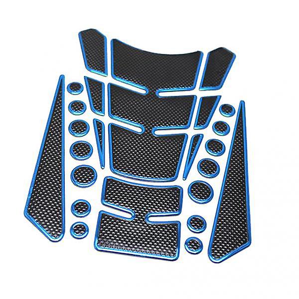2x Universal Motorcycle Gas Tank Protector Panel Pad Fish Sticker Blue/Black