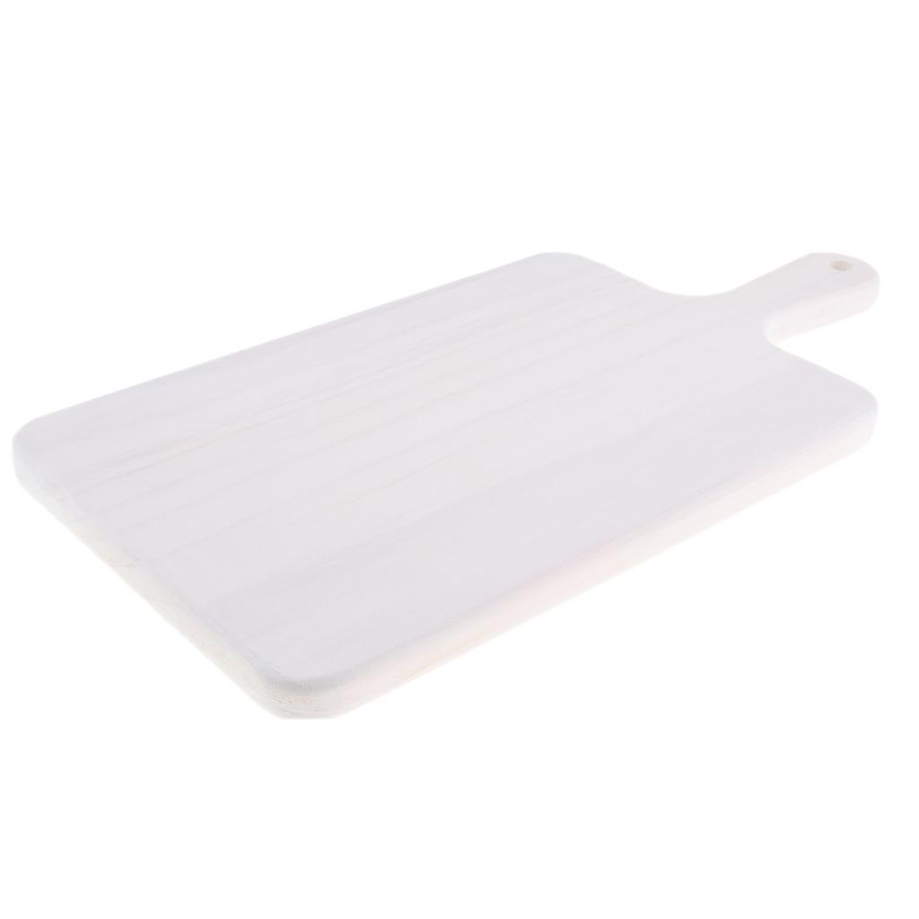 Wood Cake Tools Bread Tray Chopping Block Handle Pizza Board Cake white