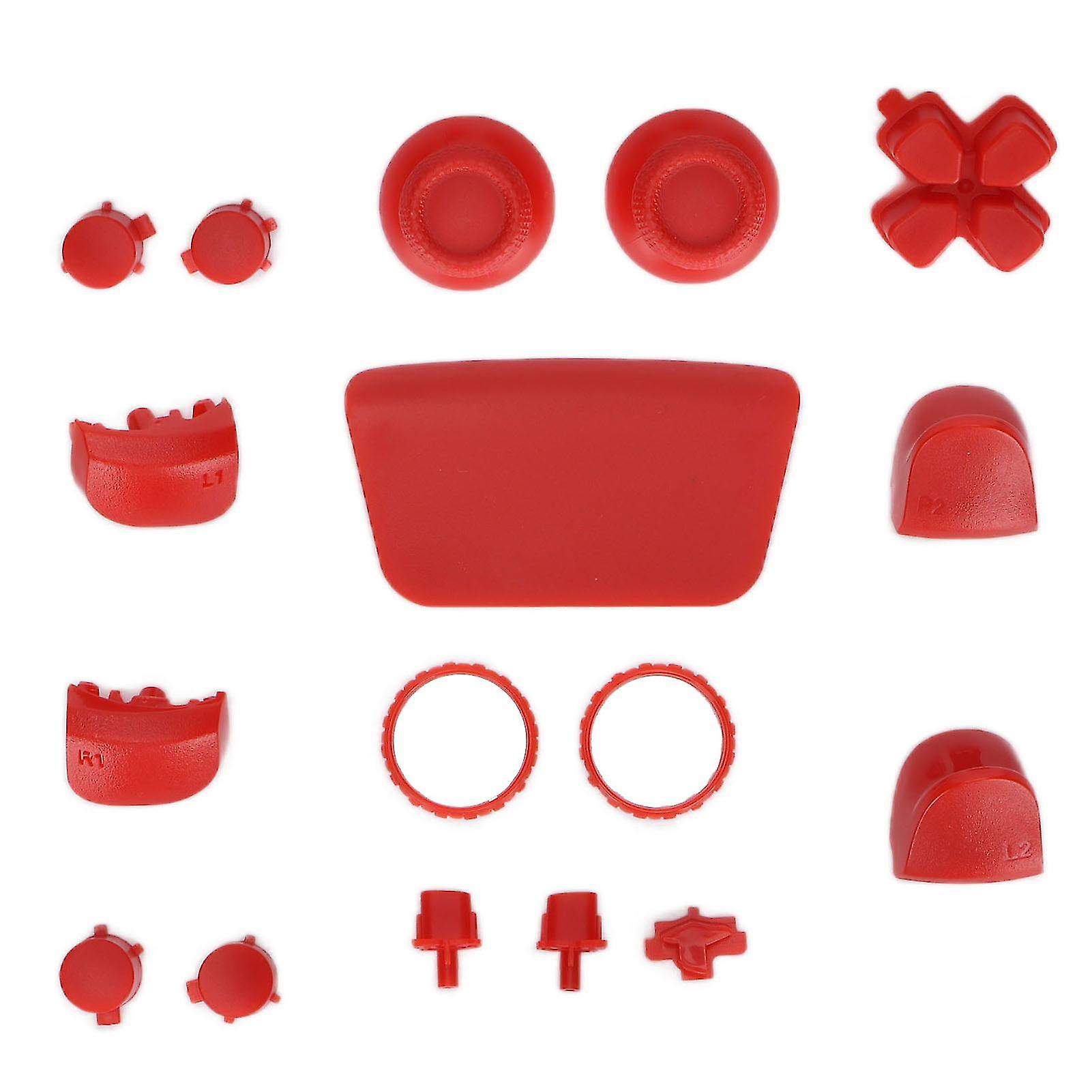 Replacement Buttons L2 R2 Full Buttons Set Replacement Button Repair Kit for PS5 ControllerRed
