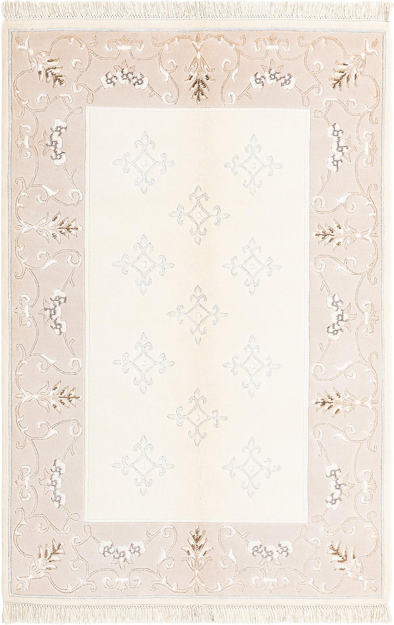 Hadorn Darya-印度 122x180 带米色手摇织机印度地毯