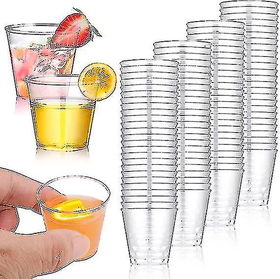 100 Pack Plastic Shot Glasses 30ml, Reusable Party Drinking Cups