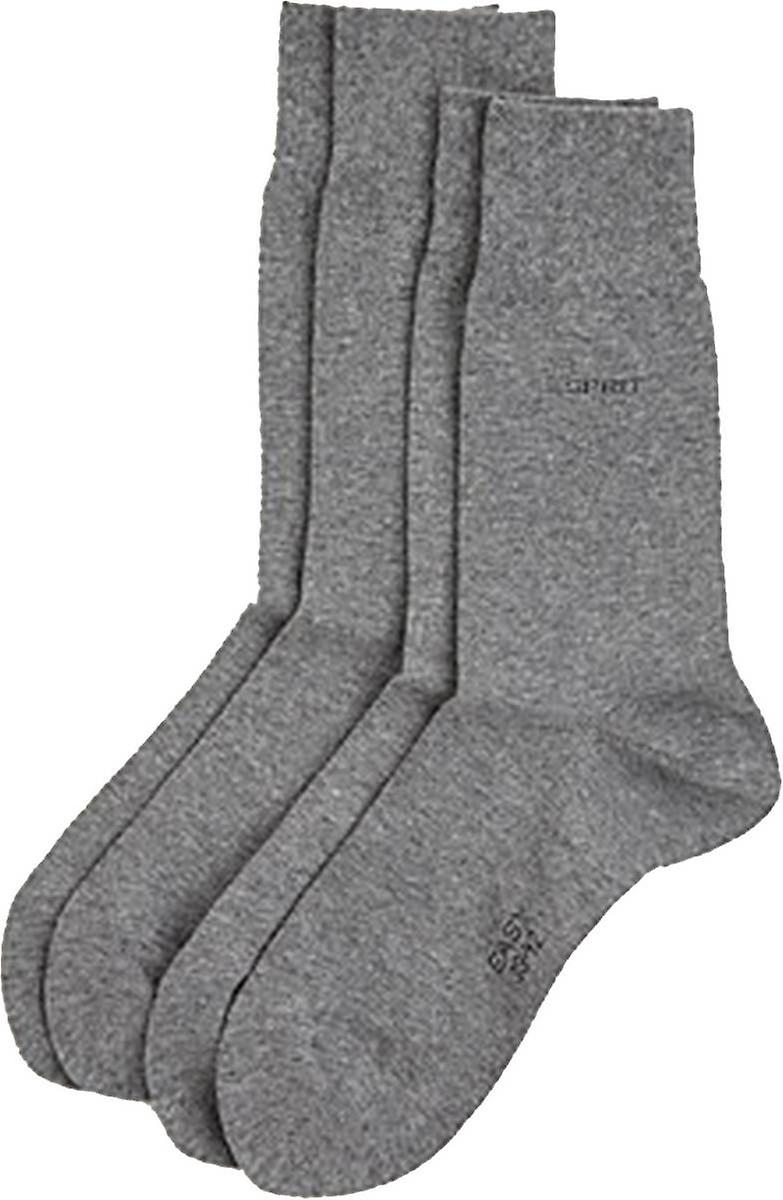 Esprit Basic Soft Cuff 2 Pack Socks - Light Grey