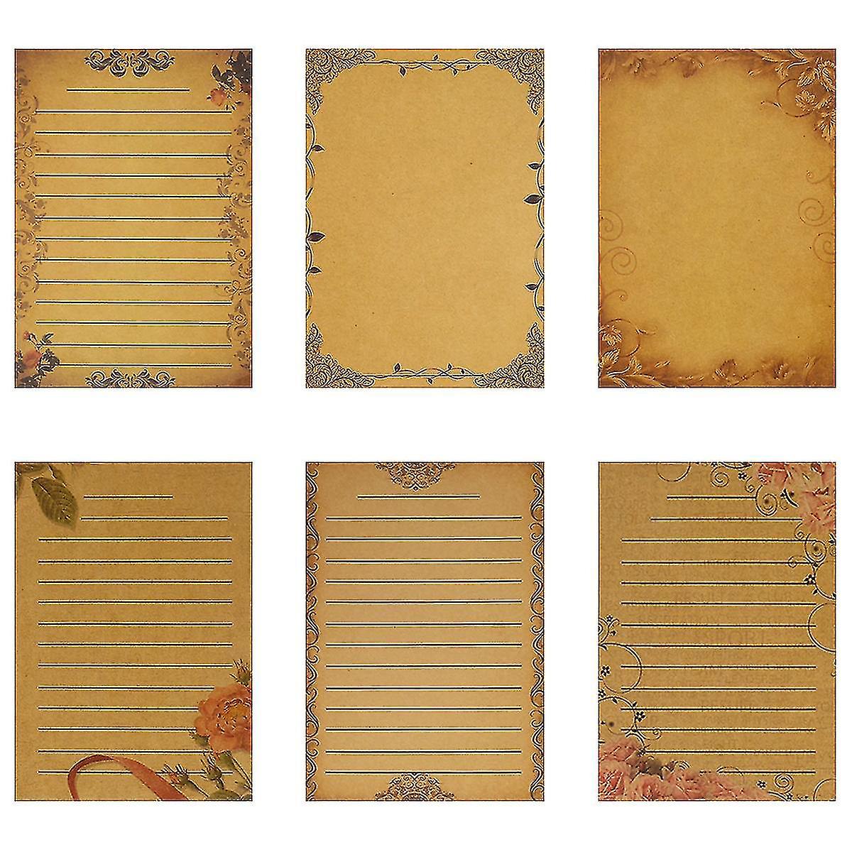 6 Sets Vintage Lined Vintage Writing