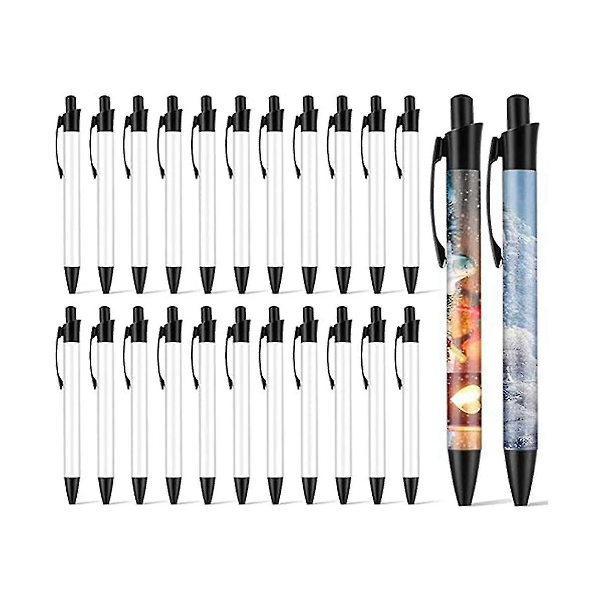 24x Sublimation Pen Blank Sublimation Coated Pen Heat Transfer Pen Bulk With Heat Shrink Packaging