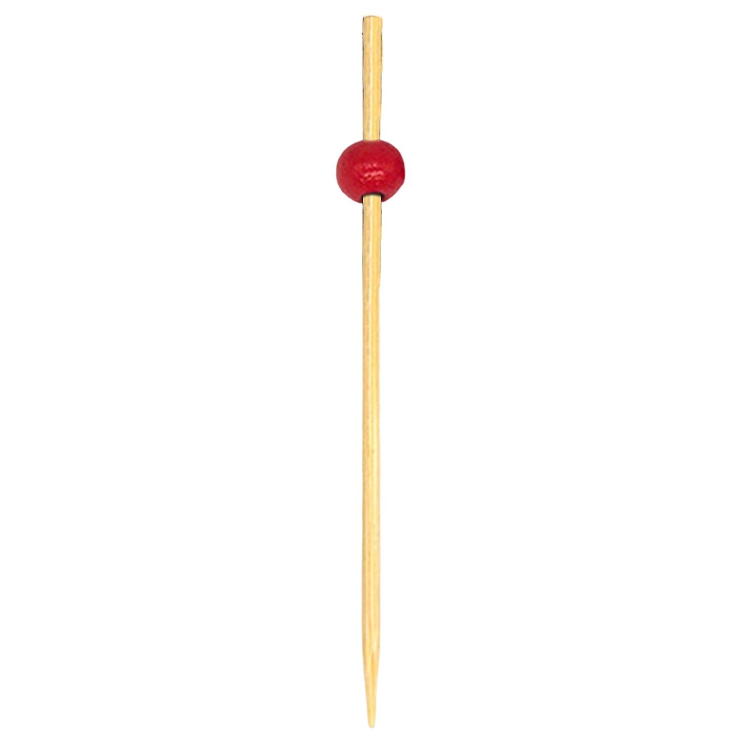 ZHOUBA 100Pcs/Bag Bamboo Stick Anti-crack Food Grade Smooth Wooden Bead Design Disposable Food Stick