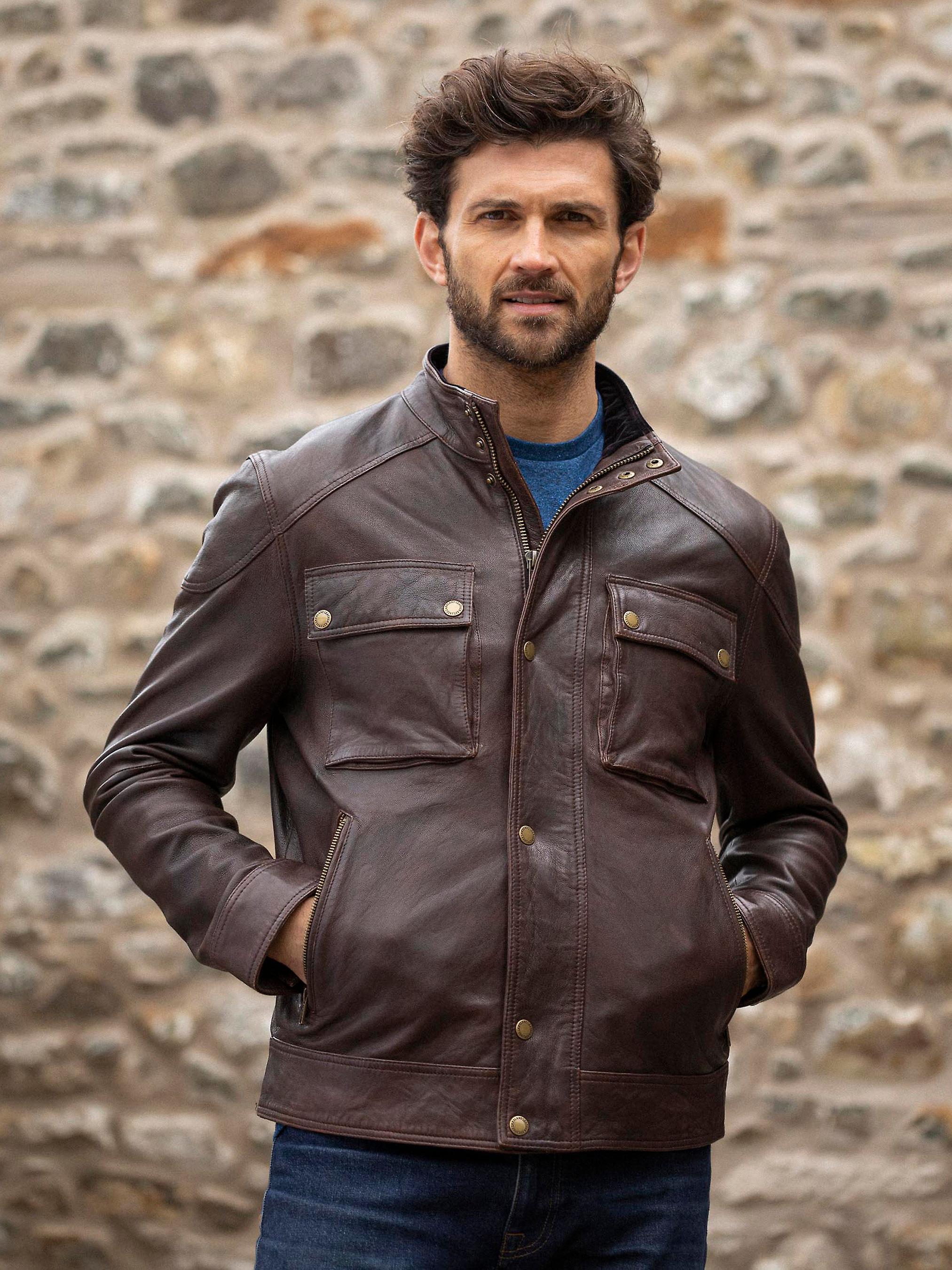 Bowston Leather Jacket in Chocolate Brown