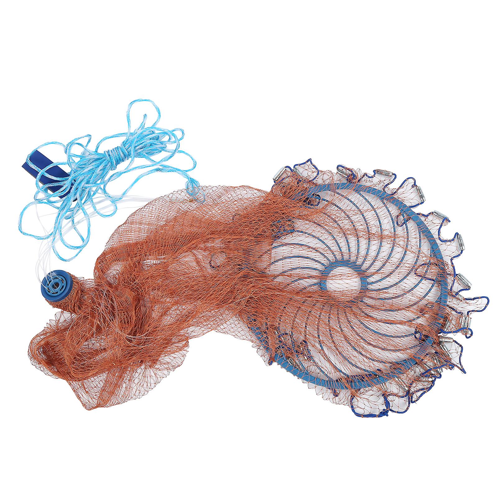 BuyWeek Fishing Cast Net, 360cm Casting Nets Nylon Fish Throw Net with Flying Disc Fishing Tools for Freshwater Saltwater