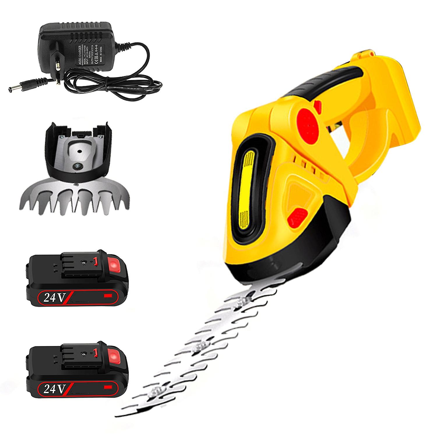 Cordless Hedge Trimmer, 24V Electric Grass Shear Handheld Grass Cutter, Hedge Shear with Rechargeabl