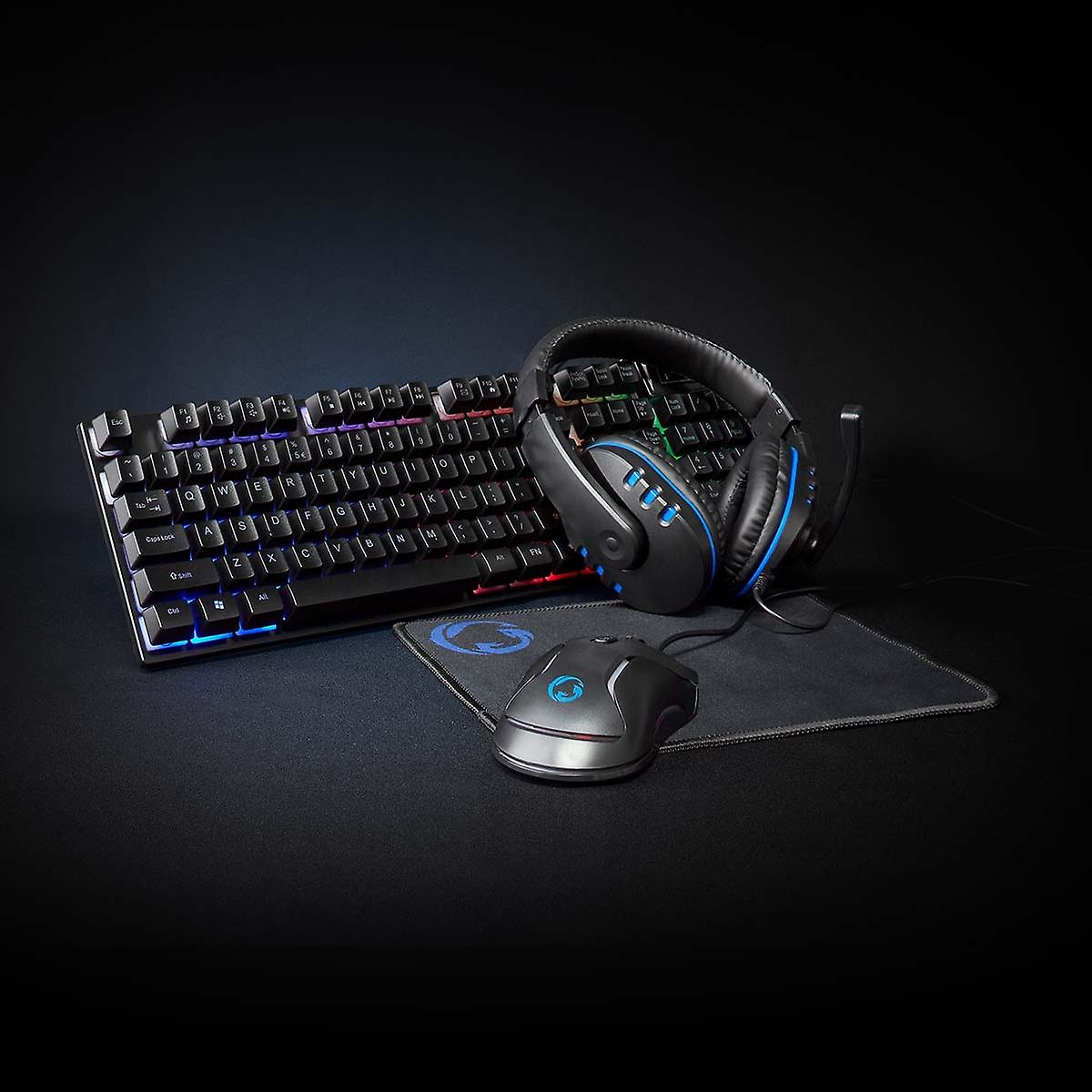 Gaming Combo Kit | 5-in-1 | Keyboard, Headset, Mouse & Mouse Pad | Black | QWERTY | U.S. Layout