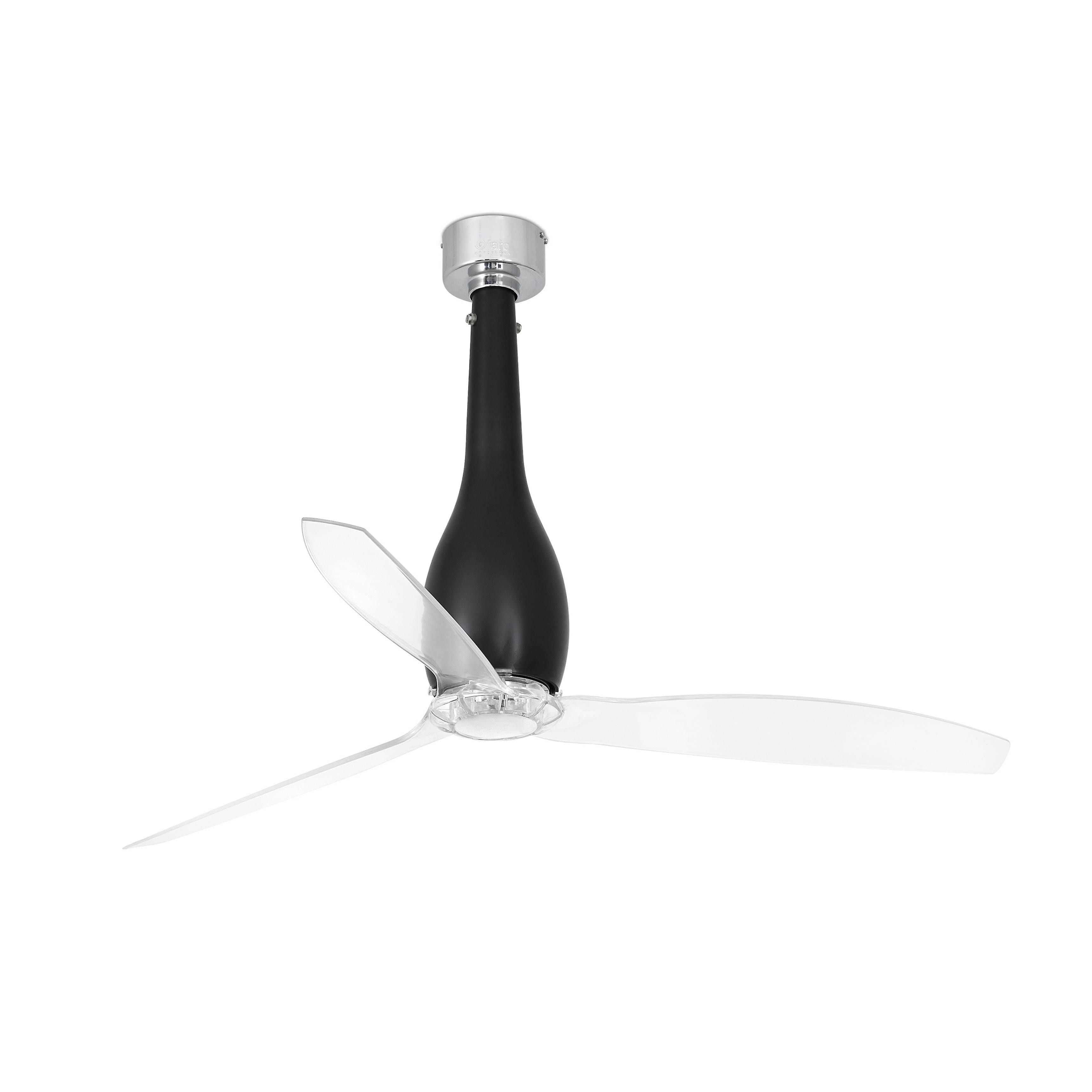 Faro Eterfan Medium Ceiling Fan with / without Light Matt Black, Clear